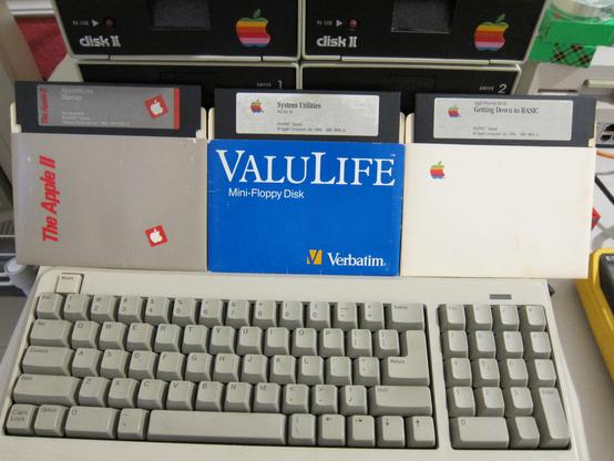 Apple II series original floppies. Appleworks, System Utilities (IIc), Getting Down to BASIC.