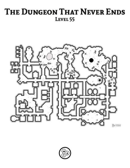 Map of level 55 of the Dungeon That Never Ends!