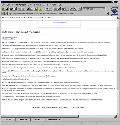A screengrab of http://www2.nando.net/newsroom/ap/fbo/1996/nfl/dal/feat/archive/112696/dal20168.html from Dec 1996