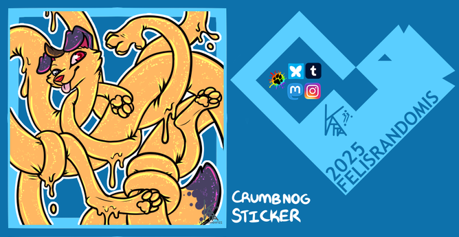Digital art of a dog character who is stretched and gooped all over the frame
