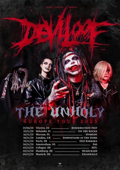 DEVILOOF、ヨーロッパ・ツアー"EUROPE TOUR 2025 -THE UNHOLY-"開催決定！