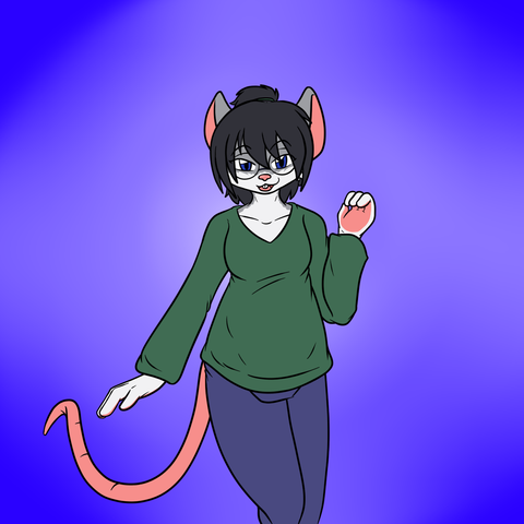 A cute mouse girl greets you