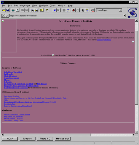 A screengrab of http://www.netten.net/~soskelnt/ from Dec 1998