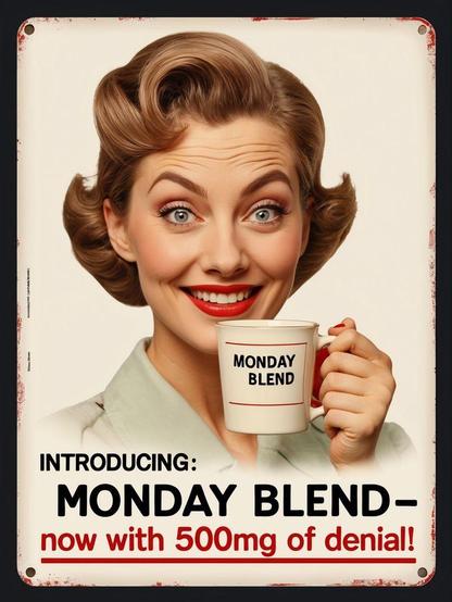 Coffee Meme Vintage Ads: Introducing MONDAY BLEND -
now with 500mg of denial!