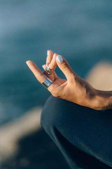 close up shot of a person meditating