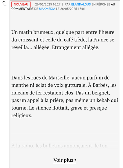 Extrait du commentaire d'Elandalous.