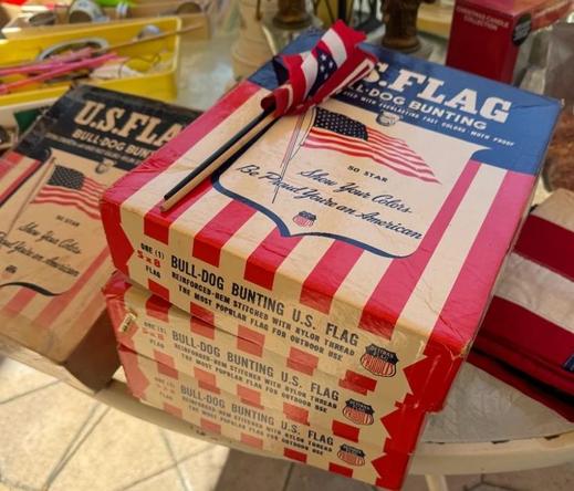 Boxes of flag bunting