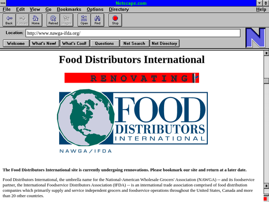 A screengrab of http://www.nawga-ifda.org/ from Nov 1996
