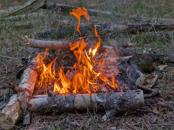 A small fire.