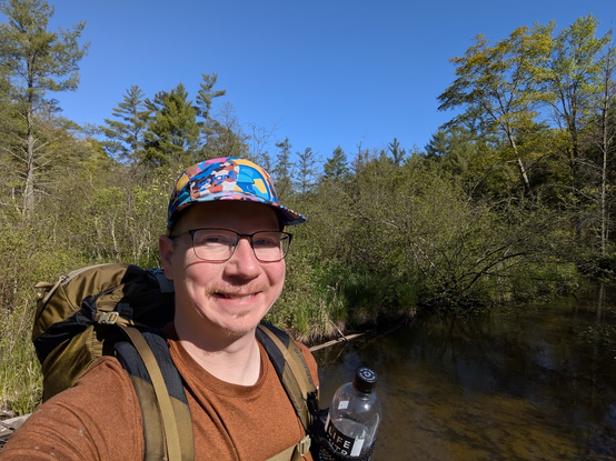 A selfie of me resting at Bigelow Creek just enjoying the weather and view.