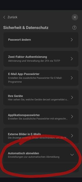 Screenshot der PWA von mailbox.org