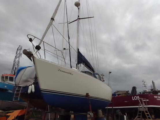 Dreamcatcher number two, sloop rigged fin keel Moody 35, serious money.