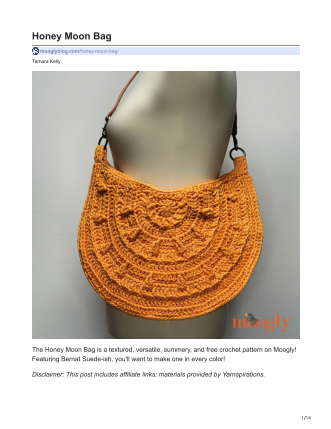 image of honey moon bag from moogly crochet pattern website