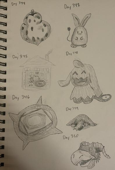 Day 344: Sitrus Berry (Pokémon)

Day 345: A drawing of me in a house, like carpet.

Day 346: HolyPanel's chip art (Mega Man Battle Network)

Day 347: Mirurun (Tetris Battle Gaiden)

Day 348: Wynaut (Pokémon)

Day 349: Carpet Monster (MOTHER 3)

Day 350: Neuro Nougami (Majin Tantei Nougami Neuro)
