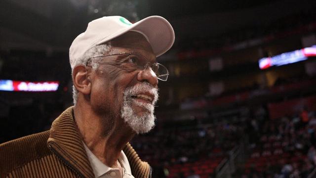 Bird steals ball; Russell honored