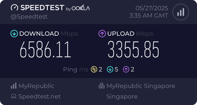 speed test of new 10gbps internet plan at home