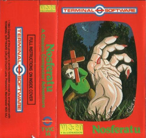 Nosferatu cover, man with cross, hand coming from ground