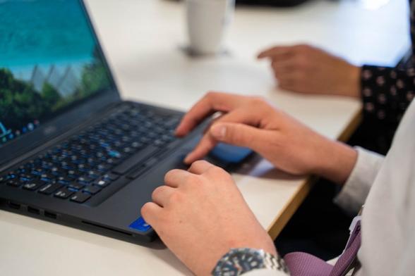 Hands on a keyboard