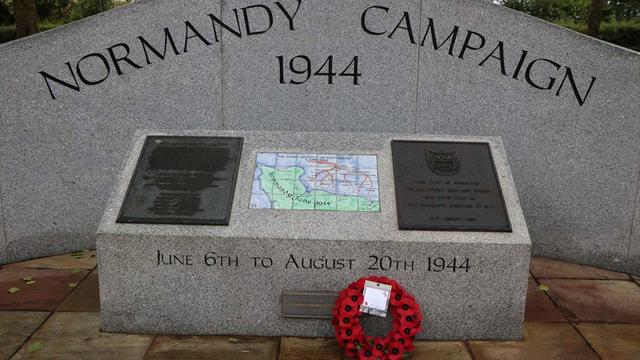 The wreath at the Normandy Campaign Memorial. Picture: National Memorial Arboretum
