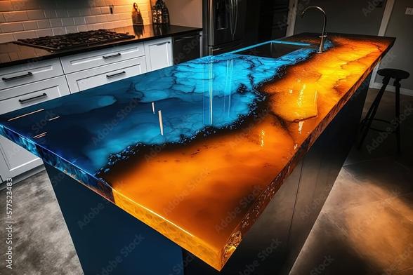 A picture of an unusually colorful countertop.