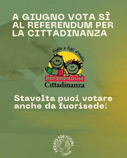 A giugno vota sì al referendum per la cittadinanza. Stavolta puoi votare anche da fuorisede!
