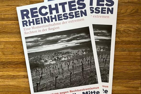 Cover der Broschüre: gezeigt werden ein Dorf, das hinter Weinbergen liegt.