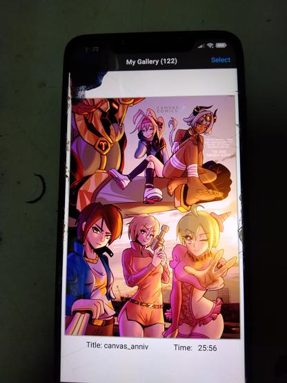 The artwork itself on the device it was made on
