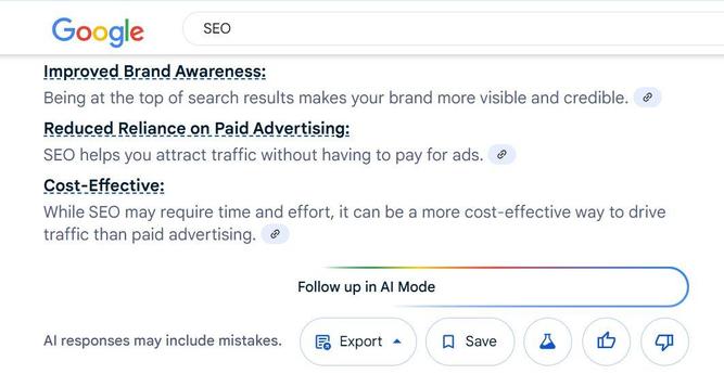 Google is testing replacing the "Dive deeper in AI Mode" button with "Follow up in AI Mode"