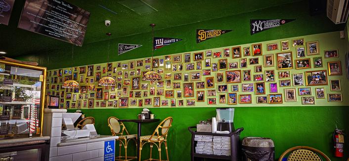 Wall of Pictures 
Little Sister's Pizza
North Park San Diego