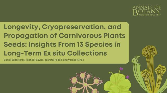 Longevity, Cryopreservation, and Propagation of Carnivorous Plants Seeds: Insights From 13 Species in Long-Term Ex situ Collections
