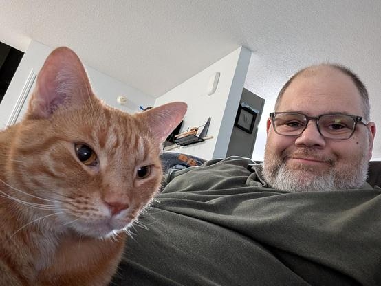 Selfie with Obi (orange cat) and I