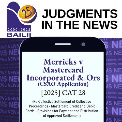 Cell phone screen with post text about the judgment on it