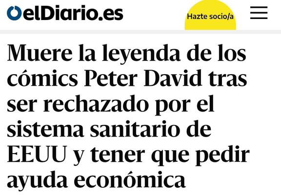 Muere la leyenda de los cómics Peter David tras ser rechazado por el sistema sanitario de EEUU y tener que pedir ayuda económica