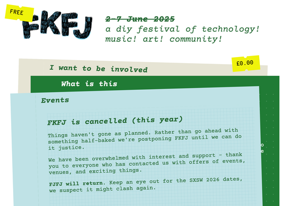 A screenshot of the FKFJ website announcing the cancellation.