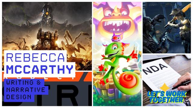 Montage of games I've worked on including Yooka-Replaylee, Dirty Bomb, Gears Tactics and Project Astrid.