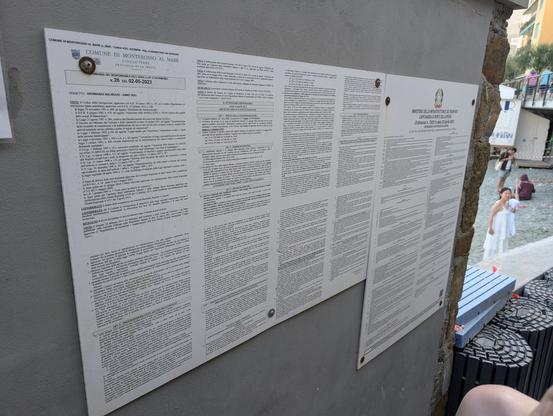 just the Italian version of the T&C for the beach.

I'm unsure if all the other rules are mentioned here as well. They are everywhere.