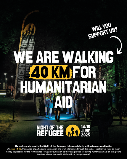 "We are walking 40km for humanitarian aid"
"Will you support us?"