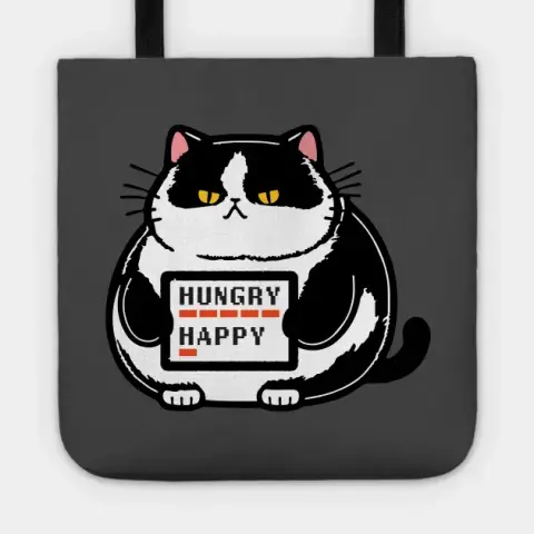 Very Hungry, Not Happy Tuxedo Cat Tote Bag