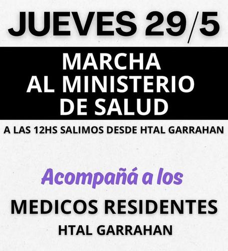 Marcha al Ministerio de Salud de Residentes del Garraham