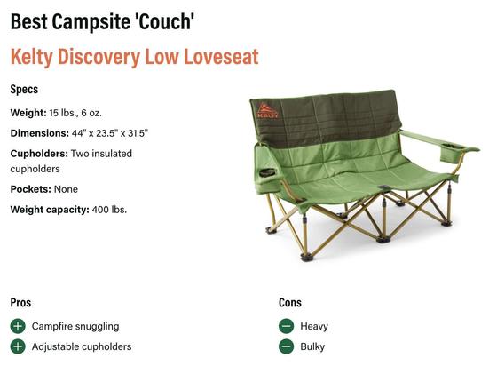 screenshot of a deluxe campsite couch