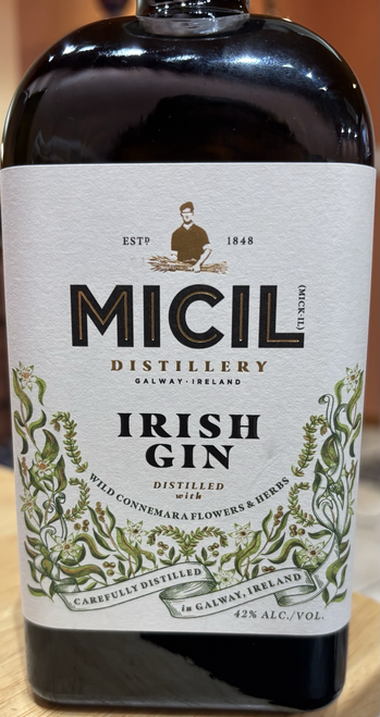 Micil Distillery Irish Gin bottle.