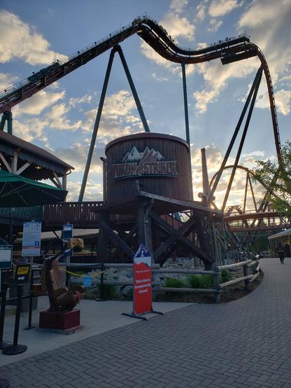 Yukon Striker Roller Coaster Entrance, Closed Sign at Front