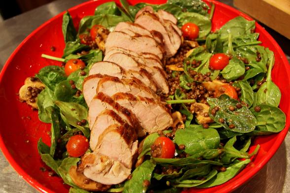 lentil salad with pork tenderloin