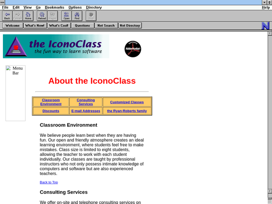 A screengrab of http://www.iconoclass.com/About_us.html from Dec 1997