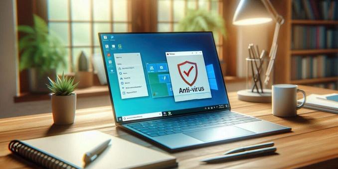 Notebook mit Antivirus