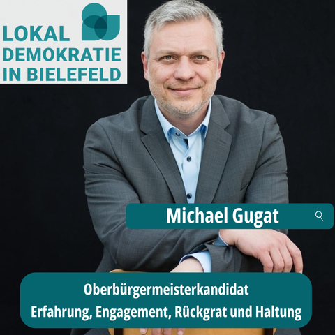 - | w bs) o ) W ) » =) NV N | Michael Gugat = Oberbiirgermeisterkandidat Erfahrung, Engagement, Riickgrat und Haltung AR Sl B - AR 000