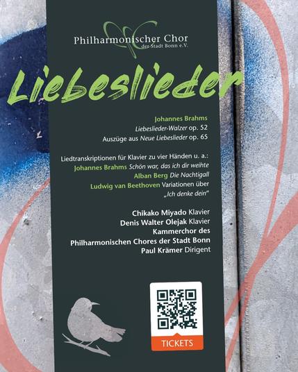 Plakat zu dem Konzert Liebeslieder