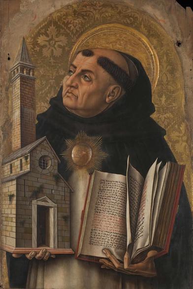 Saint Thomas d'aquin peint par Carlo Crivelli (1435-1495). National Gallery, Londres