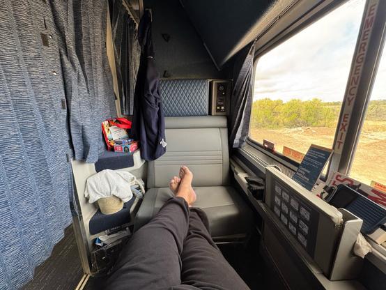 Amtrak first class with feet. :)