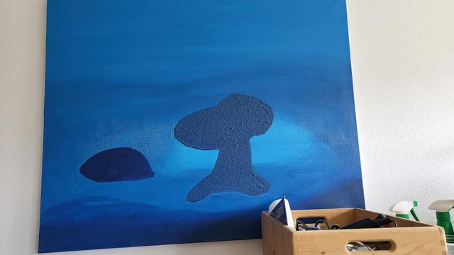 Eines meiner ersten Bilder sollte so um 2017 entstanden sein.
Titel > BLAU 
One of my first paintings was probably created around 2017.
Title > BLUE
